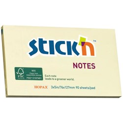 Stick'n Notes 76 x 127mm Yellow, 90 Sheets