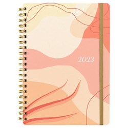 Collins A53 Wiro Diary A5 Week To View 2023 Abstract Pink