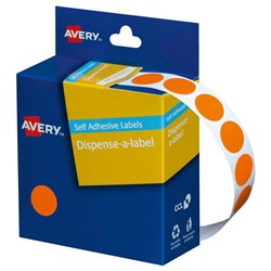 Avery Dot Dispenser Labels DMC14O 14mm Orange, Box of 1050