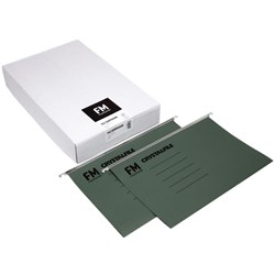 FM Crystalfile Suspension Files Foolscap Green, Box of 50