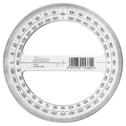 Taurus Round Protractor 360 degrees 15cm