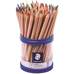 Staedtler Jumbo Triangular Natural Wood Barrel Pencils Tub of 72