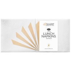Sharp Lunch Napkins 1 Ply White 300mm, Pack of 200