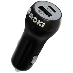 Moki USB Type-C Power Delivery Car Charger with Quick Charge USB 3.0