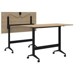 Fiord Leaner Flip Table 1600x1050mm, Classic Oak Top/Black Base