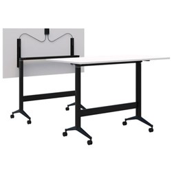 Fiord Leaner Flip Table 1600x1050mm, Snow Velvet/Black