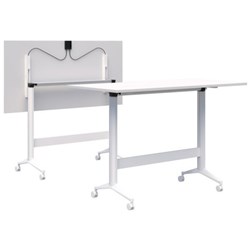 Fiord Leaner Flip Table 1200x1050mm, Snow Velvet/White