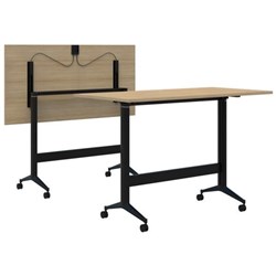 Fiord Leaner Flip Table 1800x1050mm, Classic Oak/Black
