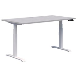 Summit II Electric Height Adjustable Single User Desk 1500x800mm Silver Strata/White