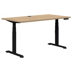 Summit II Electric Height Adjustable Single User Desk 1200x700mm Classic Oak/Black