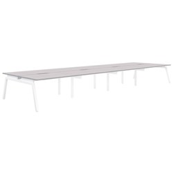 Accent Balance Angle 8 Pod Desk 1200x800mm Silver Strata/White