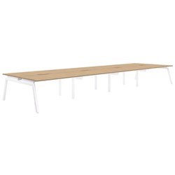 Accent Balance Angle 8 Pod Desk 1500 x 800mm Classic Oak/White