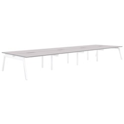 Accent Balance Angle 8 Pod Desk 1500x800mm Silver Strata/White