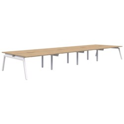 Accent Balance Angle 8 Pod Desk 1800x800mm Classic Oak/White