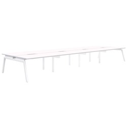 Accent Balance Angle 8 Pod Desk 1500x800mm Snow Velvet/White