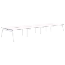 Accent Balance Angle 8 Pod Desk 1800x800mm Snow Velvet/White