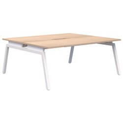 Accent Balance Angle 2 Pod Desk 1500x800mm Refined Oak/White
