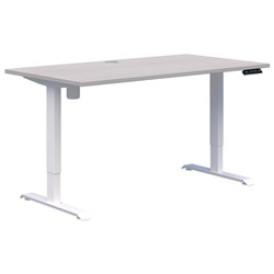 Accent Duo II Electric Desk 1500x800mm, Silver Strata/White