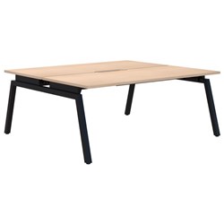 Accent Balance Angle 2 Pod Desk 1500x800mm Refined Oak/Black