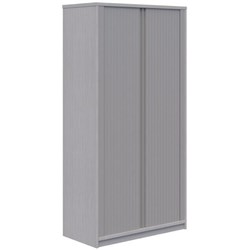 Mascot Tambour Lockable 900x1800mm Silver Strata with Silver Doors