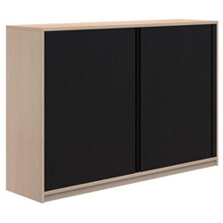 Mascot Tambour Lockable 1800mm Refined Oak with Black Doors