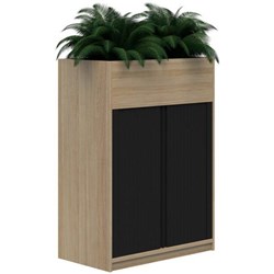 Mascot Planter Tambour 900mm Classic Oak with Black Doors