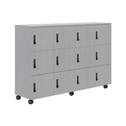 Mascot Digital Locking 12 Door Mobile Locker 1800x1200mm Silver Strata