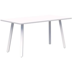 Fiord CAFE Table 1600 x 800 x 720mm Snow Velvet Top with White Base