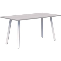 Fiord CAFE Table 1600 x 800 x 720mm Silver Strata Top with White Base