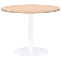 Accent Classic Round Table 800mm Refined Oak/White