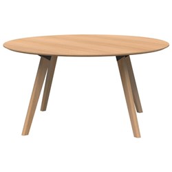 FIORD Round Meeting Table 1200mm x 720mm Tasmanian Ash Veneer Top with Solid Wood Base