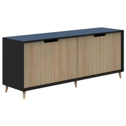 Fiord Credenza 1800x720mm Black/Classic Oak