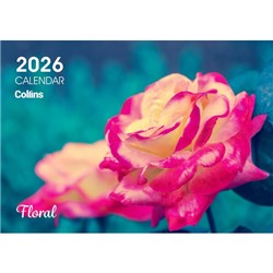 Collins Rosebank A4 Wall Calendar 2026 Floral