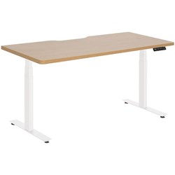 Amplify Rapid Assembly Electric Height Adjustable Desk Dual Motor Scallop Top 1500x750mm Beech/White