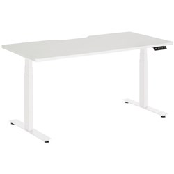 Amplify Rapid Assembly Electric Height Adjustable Desk Dual Motor Scallop Top 1500x750mm White/White