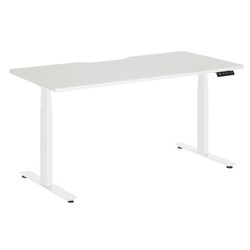 Amplify Rapid Assembly Electric Height Adjustable Desk Dual Motor Scallop Top 1800x800mm White/White