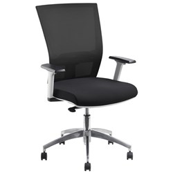 Advance Air Plus Mesh Back Chair With Arms White Frame Black/Alloy