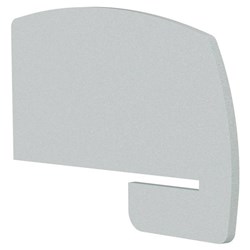 Boyd Acoustic Curved Desk Divider Side Slot 800mm Light Grey