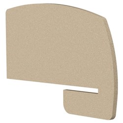 Boyd Acoustic Curved Desk Divider Side Slot 800mm Dark Camel