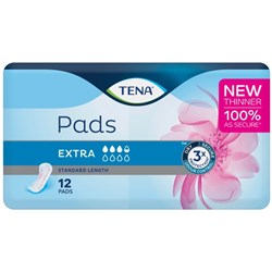 TENA Extra Continence Pads Standard Length, Pack of 12