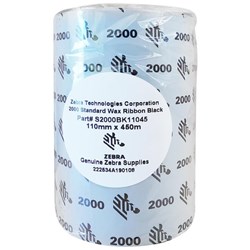 Zebra S2000 Wax Ribbon 110mm x 450m