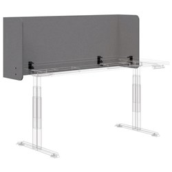 Fiord12 Acoustic Fold Wrap Around Desk Screen 1500x595mm Light Grey/Black