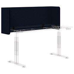 Fiord Acoustic Fold Wrap Around Desk Screen 1500x595mm Navy/Black