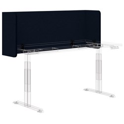 Fiord12 Acoustic Fold Wrap Around Desk Screen 1200x595mm Navy with Black Brackets