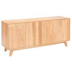 Akito American Ash Timber Credenza Four Door 1700x750mm Natural Stain