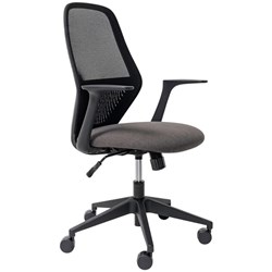 Mondo Soho Chair With Arms Mesh Back Unassembled Black/Black