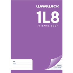 Warwick 1L8 Science Exercise Book 7mm Ruled And Blank 36 Leaves