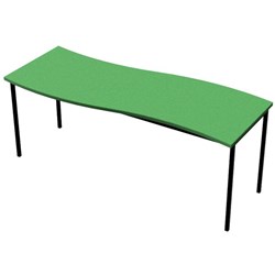 Zealand High Wave Rectangle School Table 1800x750x520mm Green