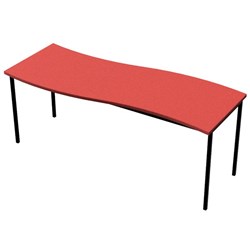 Zealand High Wave Rectangle School Table 1800x750x520mm Red