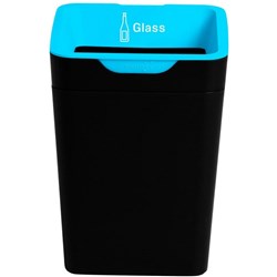 Method 20L Blue Glass Recycling Bin With Open Lid